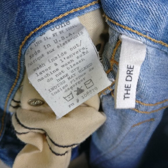 Rag & Bone THE DRE CONVOY Moto Destroyed Boyfriend Distressed Jean 26w +MEASUREM - Picture 7 of 9